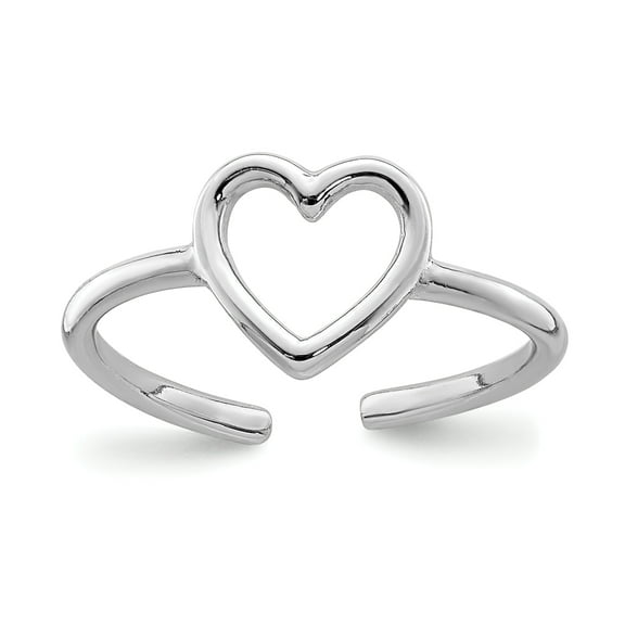 Primal Silver Sterling Silver Rhodium-plated Heart Toe Ring