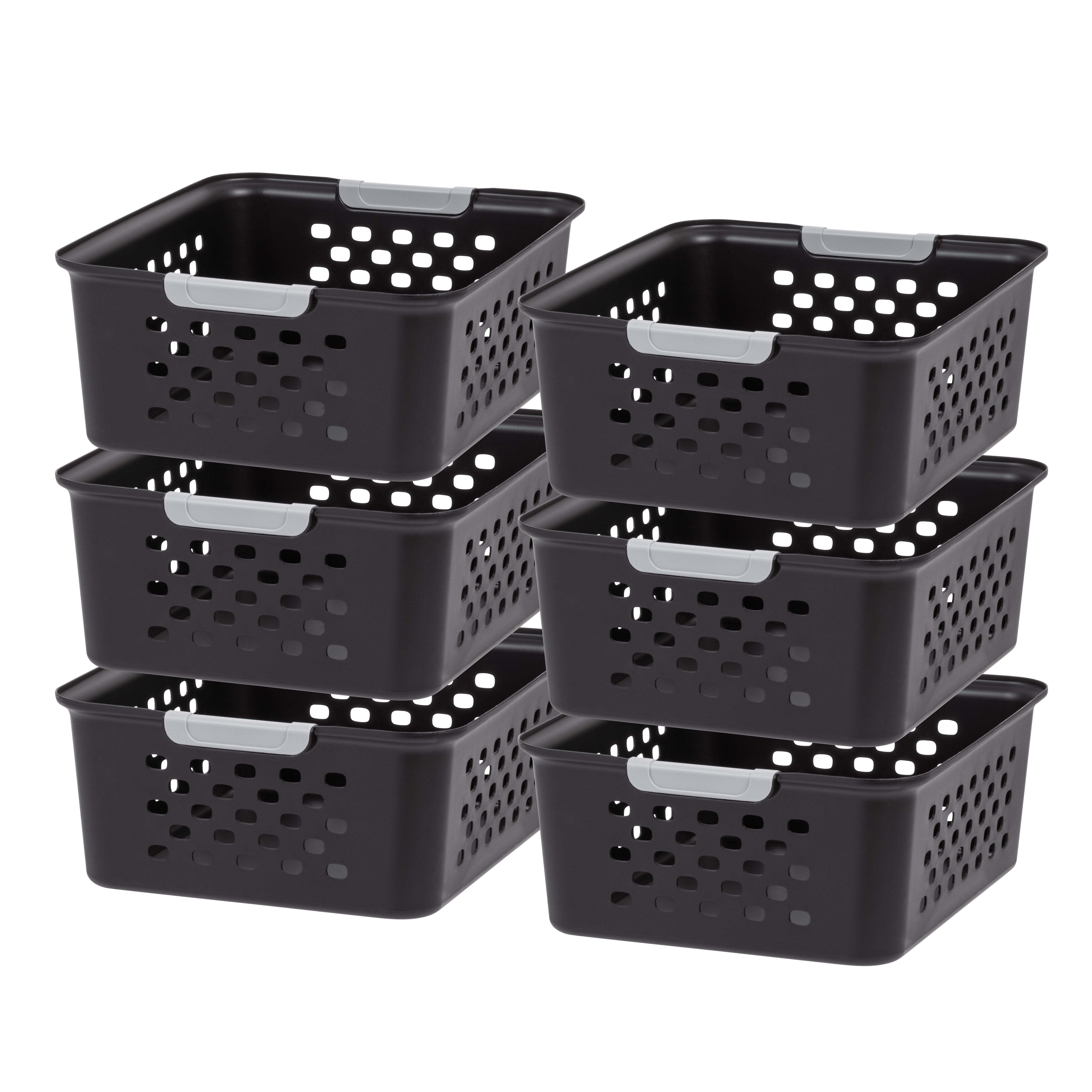 Storage Basket, Black, 6 Pack