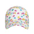 thumbnail image 2 of Kdxio Unisex Happy Easter Pattern Baseball Cap Unisex Washed Classic Adjustable Hat, 2 of 8