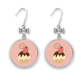thumbnail image 1 of Strawberry Chocolate Sweet Ice Bow Earrings Drop Stud Pierced Hook, 1 of 3