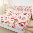 thumbnail image 2 of Manfei Cartoon Santa Claus Twin Sheet Sets for Kids, Christmas Bell Twin Fitted Sheet, Xmas Stars Snowflake Flat Sheet, Breathable Home Decor, 3pcs, 2 of 6