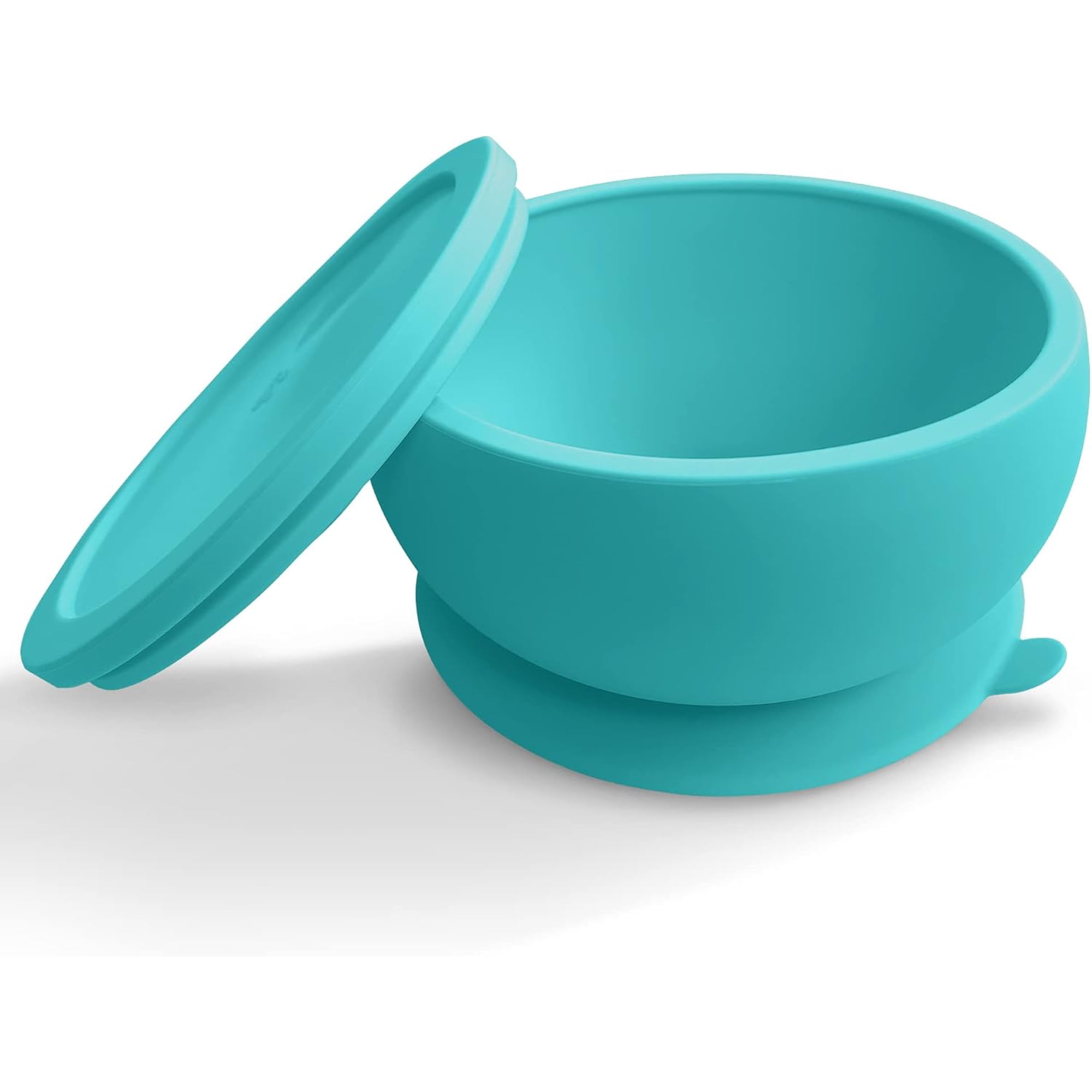 Octopod Silicone Baby Suction Bowl With Lid - Toddler & Baby Bowls, Baby Food Containers, Spill Proof Bowls For Toddlers, Suction Baby Bowls With Lids, Food Grade Silicone Baby Bowl (Turquoise)
