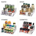 thumbnail image 6 of mDesign Plastic Kitchen 3-Tier Spice Rack, Food Storage Organizer, 2 Pack, Clear, 6 of 9