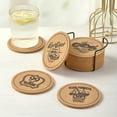 thumbnail image 4 of Posavasos de corcho, 12 juegos resistentes al calor e impermeables con soportes de metal, los mejores posavasos redondos naturales reutilizables para mesas de cristal de bar., 4 of 5