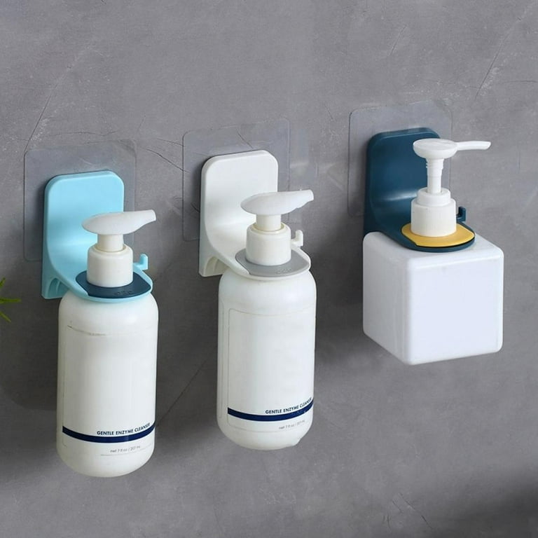 Wall-Mounted Shower Gel Rack – Self-Adhesive 6-Hook Bathroom Holder For Shampoo Bottles