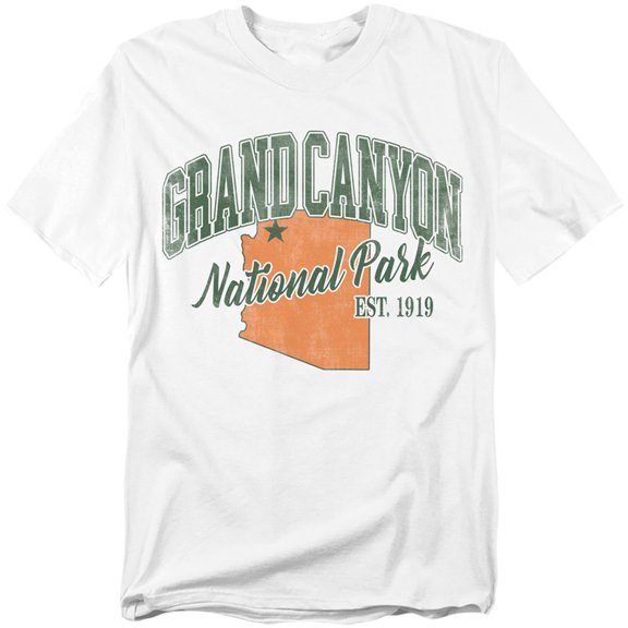 Grand Canyon National Park State Line Unisex Adult T Shirt, White, Large
