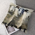 thumbnail image 7 of ARISTURING Decorative Throw Pillow Cover Sketch Farm Suffolk Sheep Watercolor On White Tattoo Abstract Adorable Baby Black Brush  Pillowcase Square  set of 2 22x22in, 7 of 7