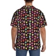 thumbnail image 3 of Rateoe Colourfull Owl Pattern Men's Short Sleeve Classic Shirt, Casual Short-Sleeved Shirt, Lightweight Summer Shirt, Cuban Collar Shirt,Button-Front Shirt-Medium, 3 of 5