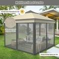 thumbnail image 5 of Costway 11'x11' 2-Tier Pop-Up Gazebo Tent Portable Canopy Shelter Carry Bag Mesh Brown, 5 of 11