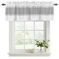 thumbnail image 2 of Gray Solid Color Texture Valances for Windows, Decorative Rod Pocket Window Valance Curtains, Simple Grey Stripes Short Curtain Drapes for Kitchen/Bathroom/Living Room, 2 Panels, 42" W x 12" L, 2 of 8