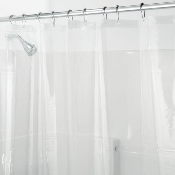 PEVA Waterproof Shower Curtain Liner with 12 Reinforced Buttonholes - 72" x 72" - Clear