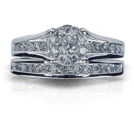 1 Carat T.w. Round Diamond 10kt White Go