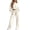 White #02, variant on Sweatsuits Women 2 Piece Outfit 2026 Solid Drawstring Wide Leg Sweatpants Crew Neck Long Sleeve Cropped Tracksuit 2XL