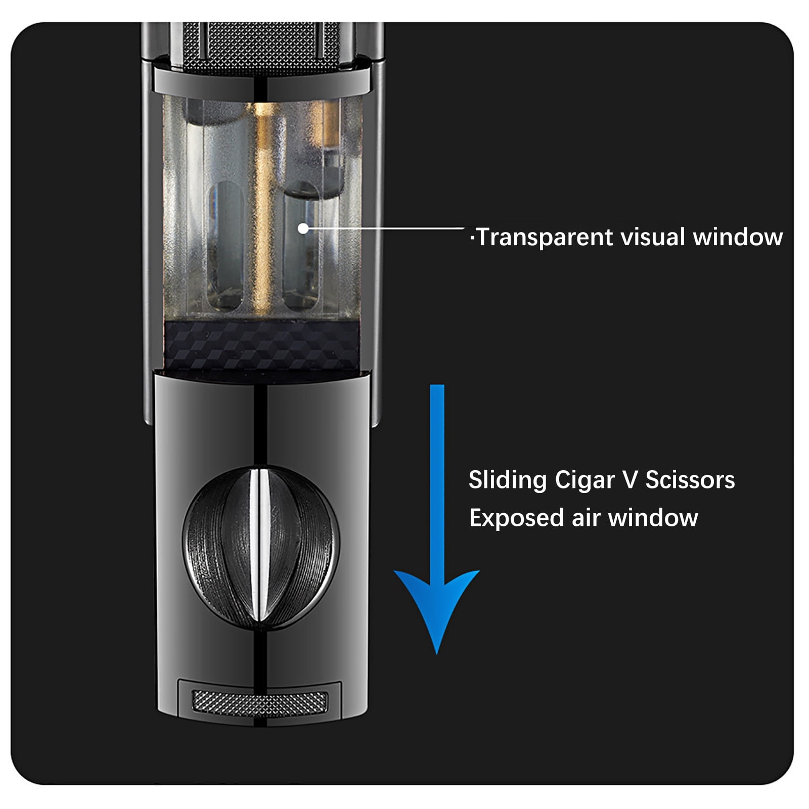 Torch Lighter Triple Flame Rechargeable Lighter, Portable Windproof Torch Igniter USB Charging Multifunction Lighter, for Cigar BBQ Camping Outdoor Lighting Use