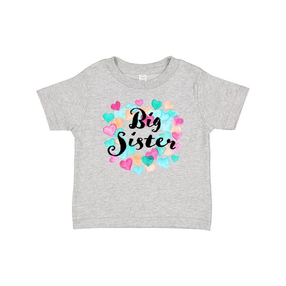 Inktastic Big Sister Colorful Hearts Design Girls Baby T-Shirt