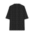 thumbnail image 3 of Hvyesh Women's Polka Dots Blouse Plus Size 3/4 Sleeve Shirts Tops Elegant Mock Neck Tunic Top Promociones exclusivas, 3 of 5