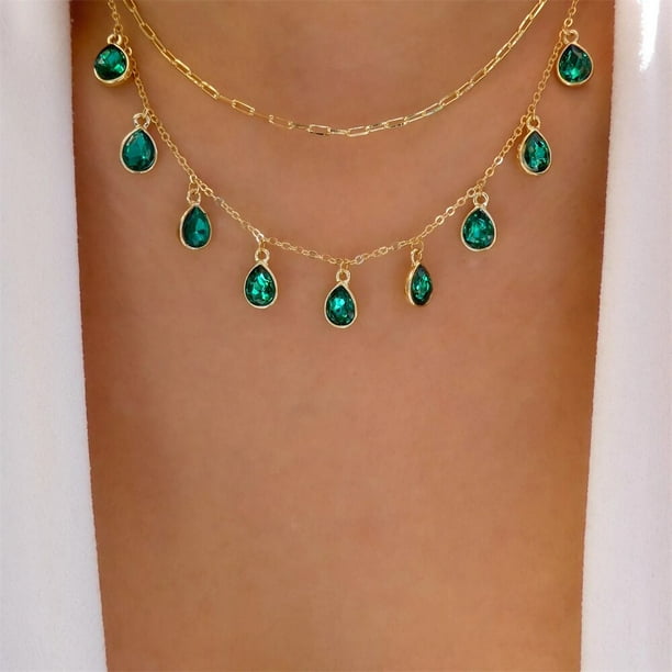 Bls-miracle, collar en forma de corazón de Color dorado a la moda para mujer, conjunto de collares con colgante multicapa a la moda, regalos de joyería Tan Jianjun unisex