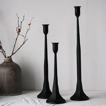 Iron Taper Candle Holder Set of 3, Black Candlestick Holders Decorative Candle Stand, Tapered Candle Holders Tall Set for Wedding, Dining Table, Home Decoration (Black)