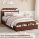 thumbnail image 4 of Yeshouse Estructura de cama de madera con cabecero y pie de cama con espacio de almacenaje, plataforma baja con listones de madera, sin somier, 4 of 8