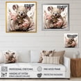 thumbnail image 4 of Designart "Gentle Floral Gaze of the Koala I" Animals Framed Wall Art - Traditional Pink Koala Hallway Framed Wall Art Decor, 4 of 6