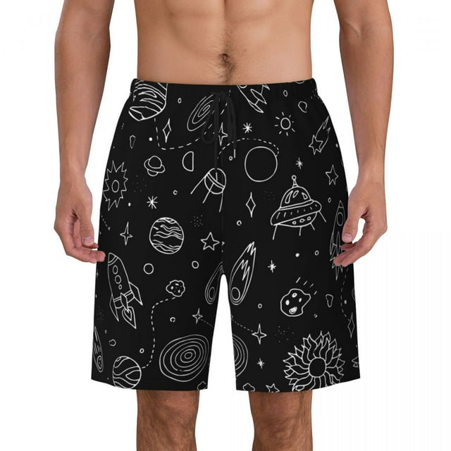 Bathing Suit Colorful Space Board Shorts Summer Fantasy Planets Stylish Board Short Pants Man DIY Running Fast Dry Beach Trunks