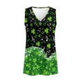 thumbnail image 4 of FUIALDOLG St Patrick Day Clothes Green Leaf Tank Tops for Women Loose Fit Casual Flowy Tank Tops V Neck Vest Love Hearts Music Note Tunic T-shirts Basic Tee Casual Blouse for Holiday Party,S, 4 of 7