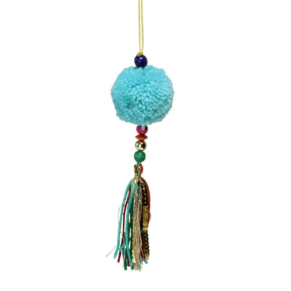 Northlight 8" Turquoise Blue Dangling Tassel Christmas Ornament