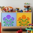thumbnail image 4 of Kit de plantillas botánicas simétricas: plantilla reutilizable de flores y hojas de 11,8 x 11,8 pulgadas para pintura mural moderna., 4 of 8
