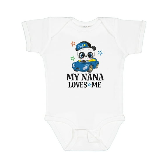 Inktastic My Nana Loves Me Grandson Panda Boys Baby Bodysuit