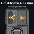 thumbnail image 3 of Takfox For Samsung Galaxy A17/A26 5G Case, Built in Slide Camera Lens Cover+Finger Ring Holder Kickstand,Heavy Duty Shockproof Full Body Phone Cover, Green, 3 of 8