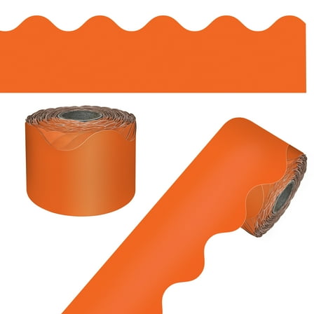 Carson Dellosa 65' Orange Rolled Scalloped Bulletin Board Borders (1 roll)