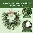thumbnail image 2 of Guvpev Artificial Garland with Greenery Leaves – Faux Olive Wreath for Front Door, Farmhouse Wall Decor, Hanging Green Wreath for Window or Wedding Decoration, 2 of 14