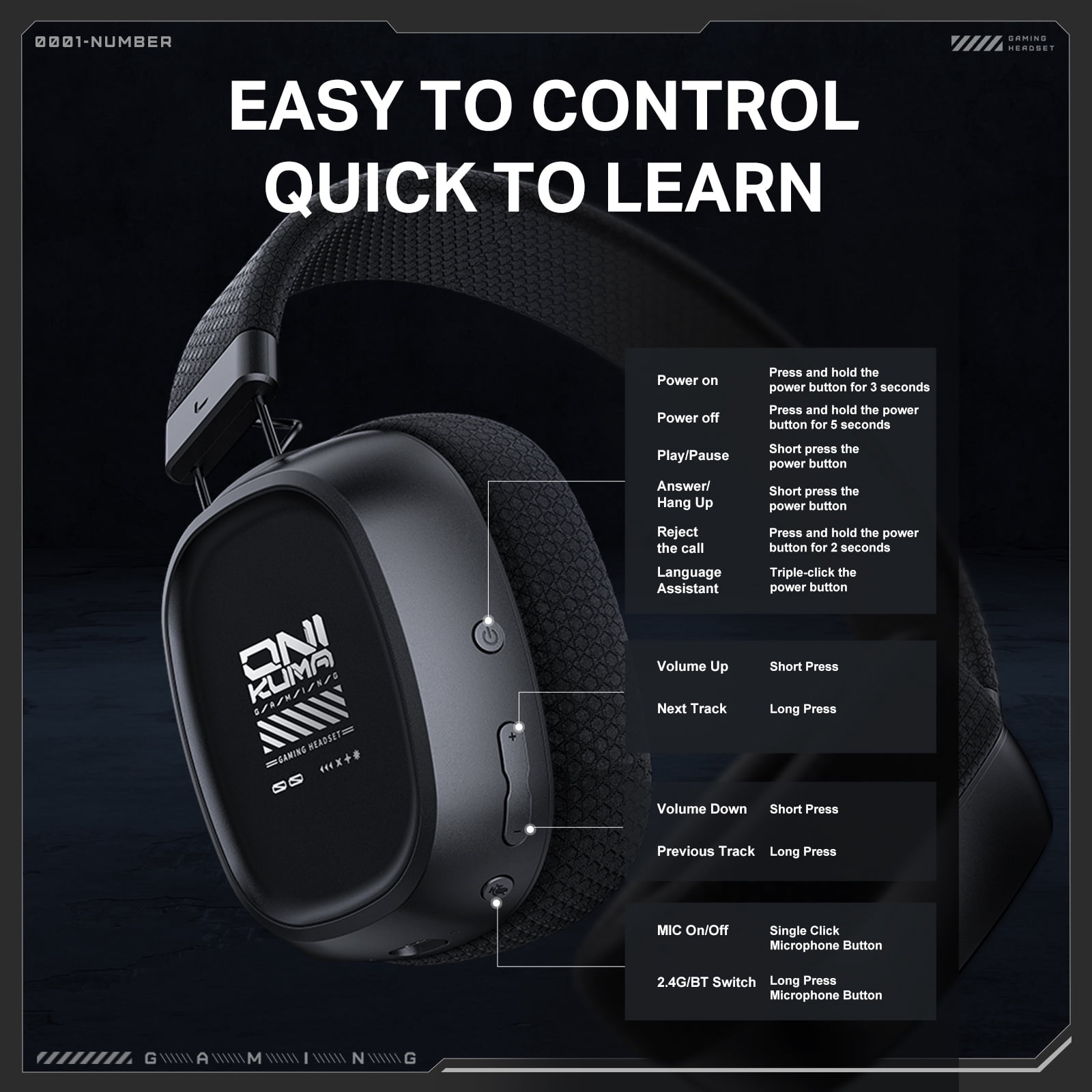 Siivton Wireless Gaming Headset for PS5,Playstation 4,Switch,Xbox,Phone,PC, 45H Playtime, 2.4G/Bluetooth 5.4 Gaming Headphones with Mic, Hi-Fi Sound