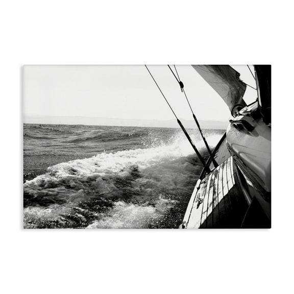 Stupell Industries Boat & Splashing Wake Transportation Photography Wrapped Canvas Art Print Wall Art, 24 x 16