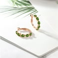 thumbnail image 4 of Gem Stone King 18K Rose Gold Plated Silver Green Tourmaline and Green Peridot Hoop Earrings for Women (2.90 Cttw, Round 4MM and 1.9MM, Gemstone Birthstone 1 inch Diameter), 4 of 4