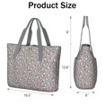 thumbnail image 3 of Tote Bag for Women - Gray Christmas Santa Pattern Shoulder Bag - Large Utility Work Duffle Bag with Zipper Handbag for Travel, Work, Sprots, 3 of 5