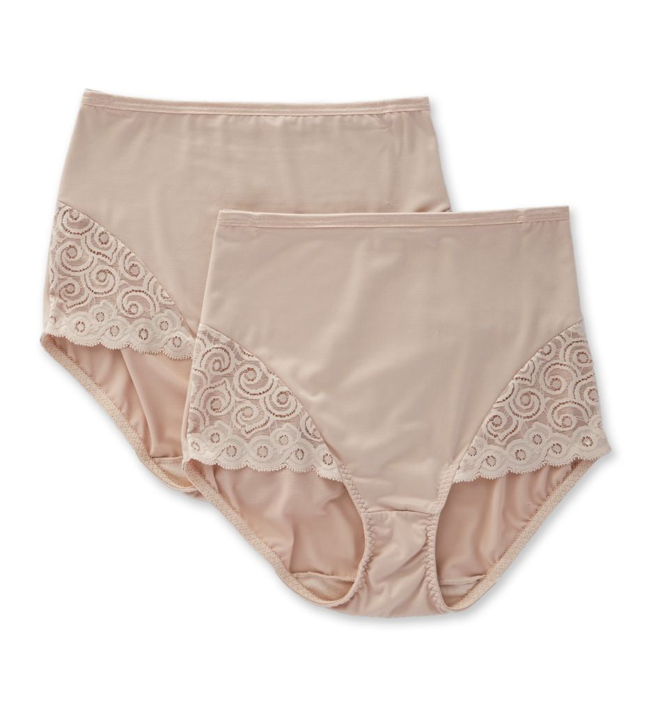Bali Women's Bali X054 Microfiber and Lace Shaping Brief Panty 2