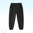 thumbnail image 3 of WAVSUF Jogger Pants for Girls with Pockets Lightweight Elastic Waist Summer Lounge Sweatpants Black 7-8, 3 of 7
