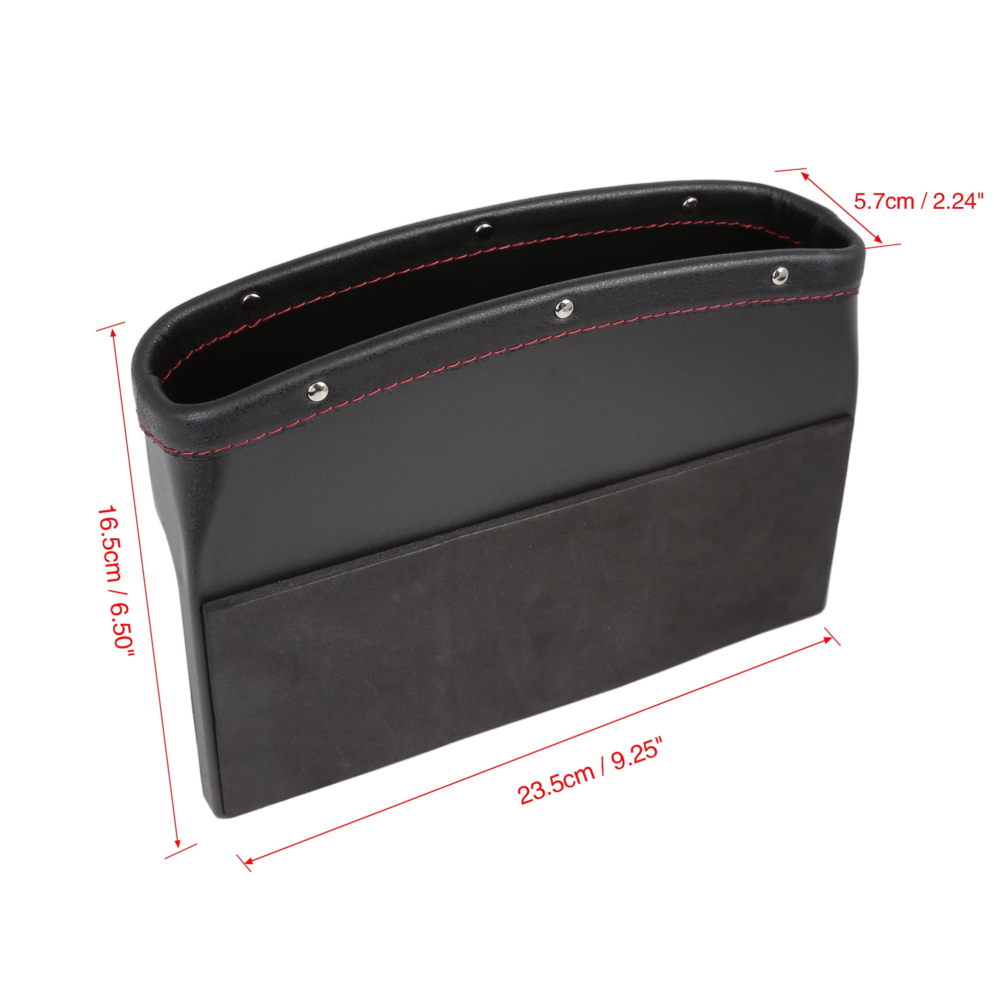 REGALWOVEN Car Seat Crevice Storage Driver or Passenger Side Gap Box Organizer Black Red for Car