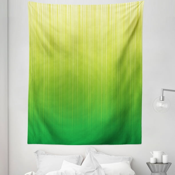Lime Green Tapestry, Pin Striped Digital Background Highlight Lines Abstract Style Futuristic