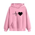 thumbnail image 4 of successthop Toddler Hoodies Girls Boys Long Sleeve Hooded with Pockets Heartbeat Printed Winter Fall Tops Sizes 5-15, 4 of 5