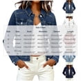 thumbnail image 4 of Women's Solid Color Long Sleeve Denim Button Front Jacket Multi-Pockets Casual Trucker Coat Soft Lightweight Work Office Outfits | CSEONE,Black L, 4 of 9
