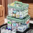 thumbnail image 4 of Medical Storage Box First Aid Box Small Medicine Box Large Capacity Children's Medicine Multi Layer blue M, 4 of 6