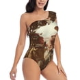 thumbnail image 5 of Balery Western Rabbit Cowboy One Shoulder Swimsuits for Women Ruffle Swimsuits Tummy Control One Shoulder Bathing Suits-XX-Large, 5 of 8