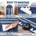thumbnail image 5 of Hasoo Large Washable Rug 10' x 13' Area Rug for Living Room Modern Geometric Border Non Slip Neutral Indoor Decor Carpet, Blue, 5 of 6