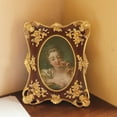 thumbnail image 2 of DOLITY Antique Photo Frame Display Picture Frame Desktop with Glass Front Vintage 21.5x19cm Hole Oval, 2 of 9
