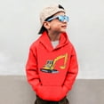 thumbnail image 5 of Byoo Toddler Boys Hooodie Excavator Print Long Sleeve Pullover Hooded Oversized Sweatshirts Winter Soft Casual Tops for Kids, 5 of 6