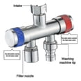 thumbnail image 3 of Bibb de la manguera del grifo del divisor del agua de 2 vías del acero inoxidable 1 en 2 hacia fuera para la lavadora Feliz Sencillez, 3 of 3