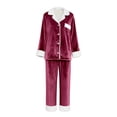thumbnail image 4 of Christmas Matching Pajamas for Family Plush Christmas Pjs Long Sleeve Button down Holiday Nightwear Top and Pajamas Pants Christmas Parent Child Pajamas Set, 4 of 6