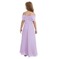 thumbnail image 3 of iiniim Kids Flower Girls Off Shoulder Chiffon Junior Bridesmaid Wedding Pageant Formal Ball Gown Maxi Dress Lavender 16, 3 of 7